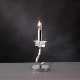 Nydia Polished Chrome Crystal Table Lamps Diyas Armed Table Lamps